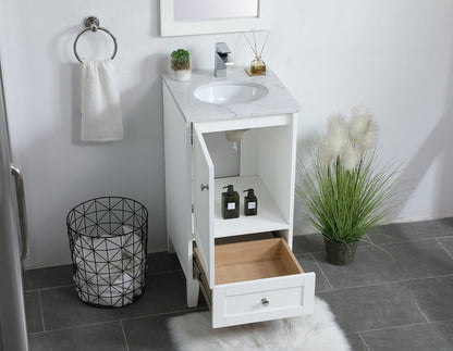 18 inch Single Bathroom Vanity in White