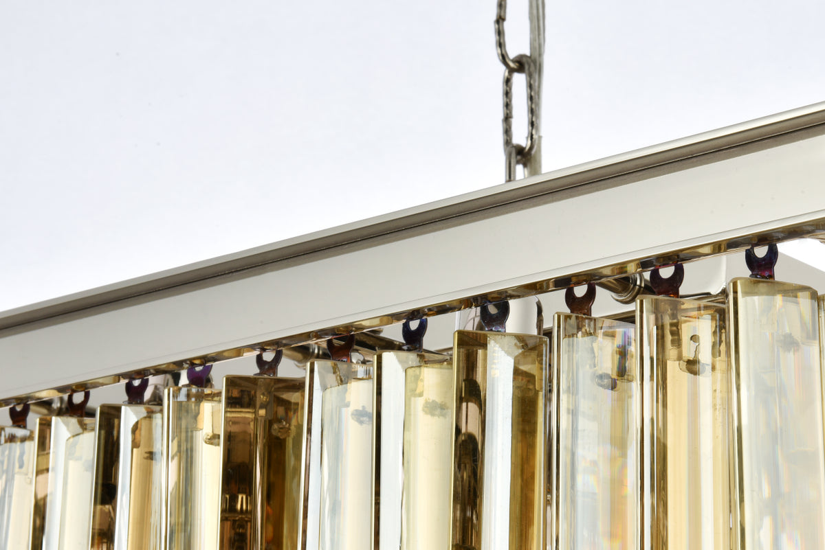 Sydney 12 light polished nickel Chandelier Golden Teak (Smoky) Royal Cut Crystal