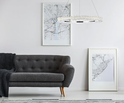 Laurel LED 34 inch Chrome pendant