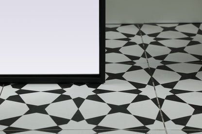 Metal Frame Arch Full Length Mirror 28x74 Inch in Black