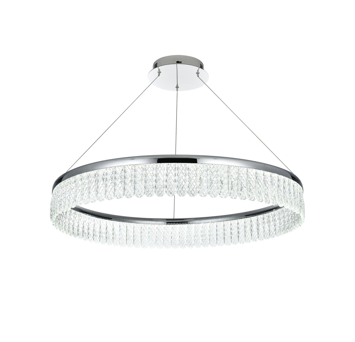 Rune 32 inch Adjustable LED chandelier in Chrome