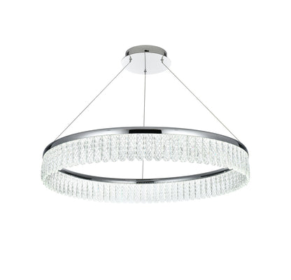 Rune 32 inch Adjustable LED chandelier in Chrome