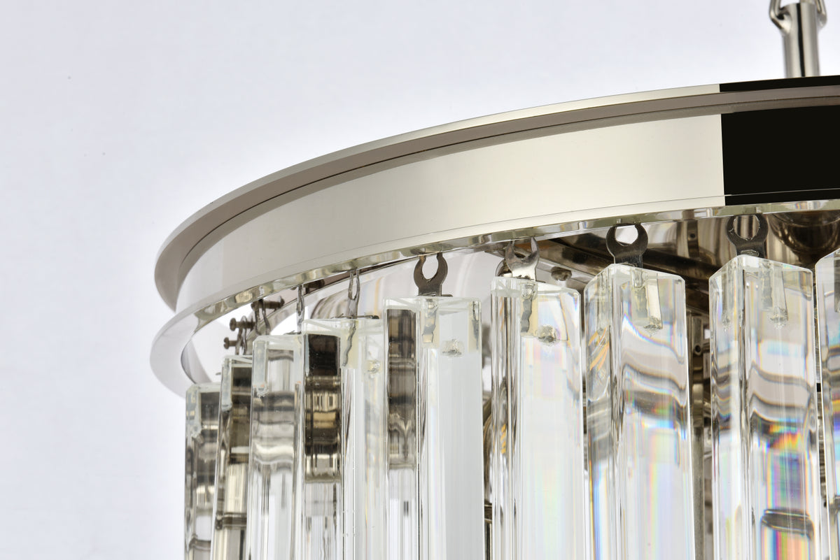 Sydney 6 light polished nickel Pendant Clear Royal Cut Crystal