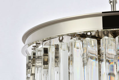 Sydney 6 light polished nickel Pendant Clear Royal Cut Crystal