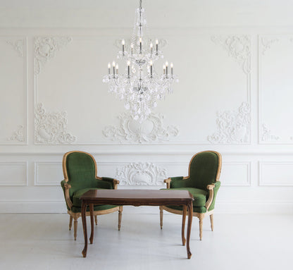 Verona 15 light Chrome Chandelier Clear Royal Cut Crystal