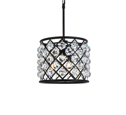 Madison 4 light Matte Black Pendant Clear Royal Cut Crystal