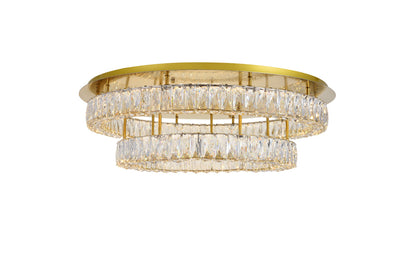 Monroe LED light Gold Flush Mount Clear Royal Cut Crystal