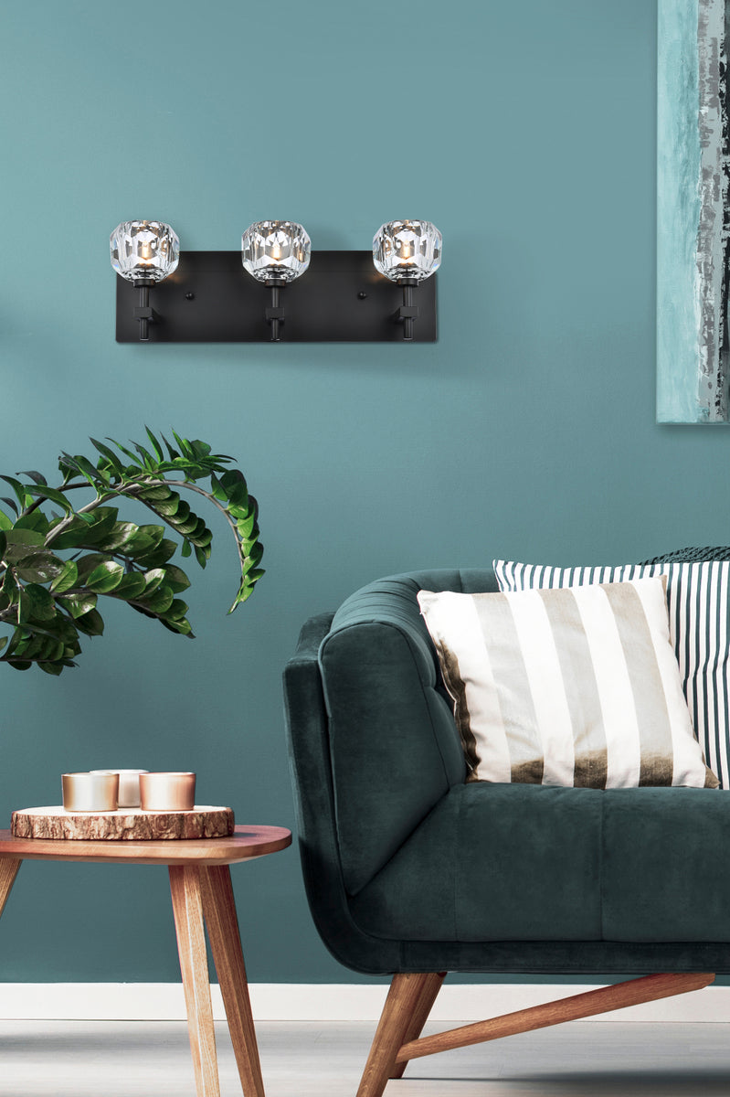 Graham 3 Light Wall Sconce in Black