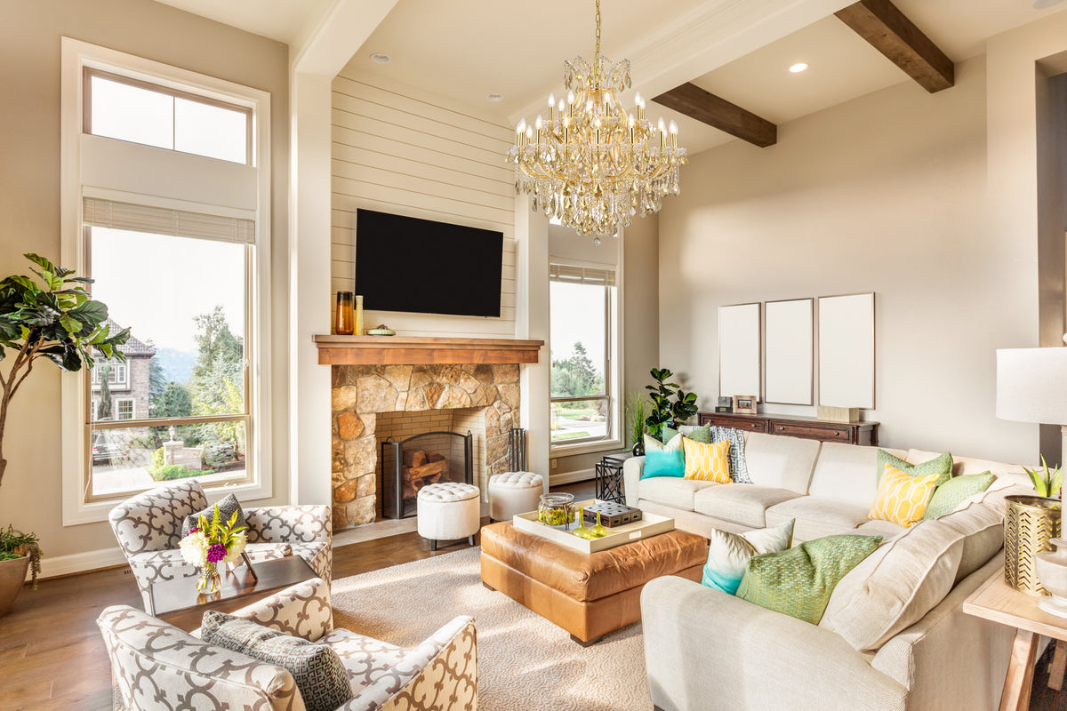 Maria Theresa 24 light Gold Chandelier Golden Teak (Smoky) Royal Cut Crystal