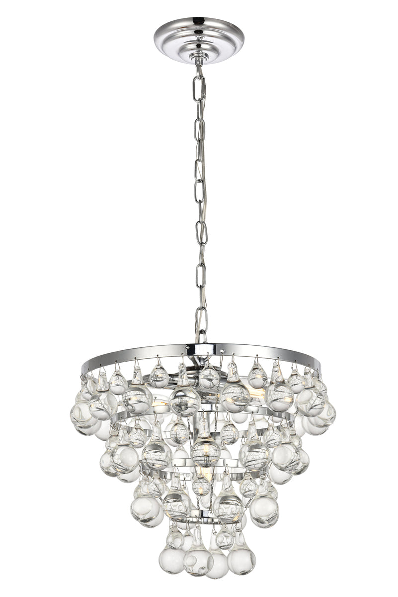 Kora Collection Pendant D13 H10.9 Lt:3 Chrome Finish