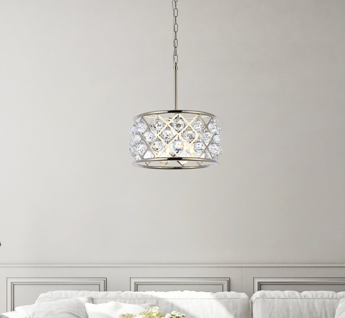 Madison 4 light polished Nickel Pendant Clear Royal Cut Crystal