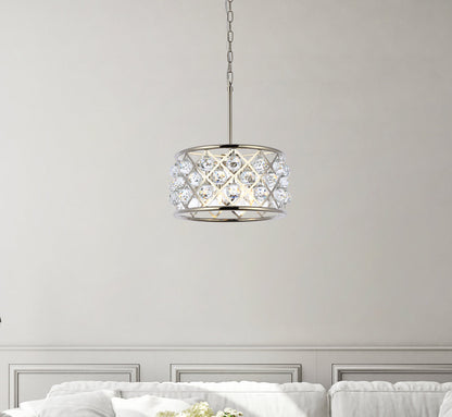 Madison 4 light polished Nickel Pendant Clear Royal Cut Crystal