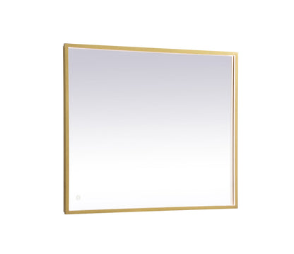 Pier 30x36 inch LED mirror with adjustable color temperature 3000K/4200K/6400K in brass