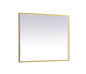 Pier 30x36 inch LED mirror with adjustable color temperature 3000K/4200K/6400K in brass