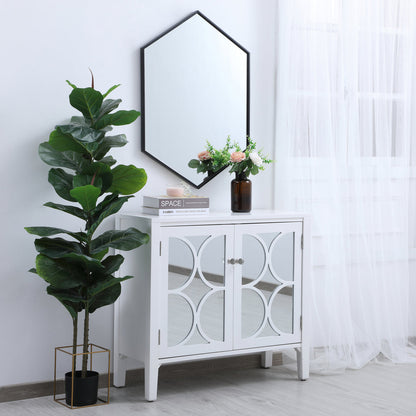 Metal frame hexagon mirror 24 inch in Black