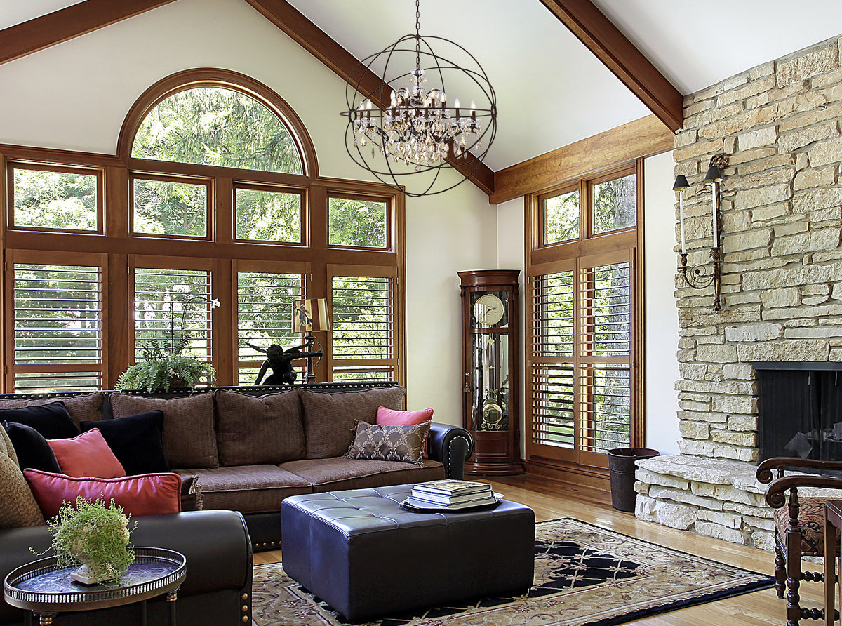 Geneva 18 light Rustic Intent Chandelier Golden Teak (Smoky) Royal Cut crystal