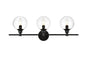 Jaelynn 3 light Black and Clear Bath Sconce
