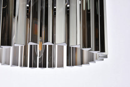 Sydney 3 light Matte Black Pendant Silver Shade (Grey) Royal Cut Crystal