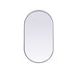 Metal Frame Oval Mirror 20x36 Inch in Silver