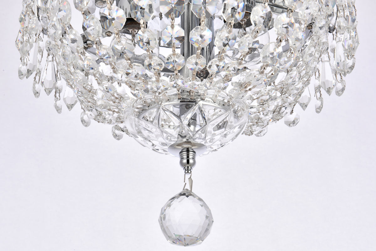 Century 3 light Chrome Flush Mount Clear Royal Cut Crystal