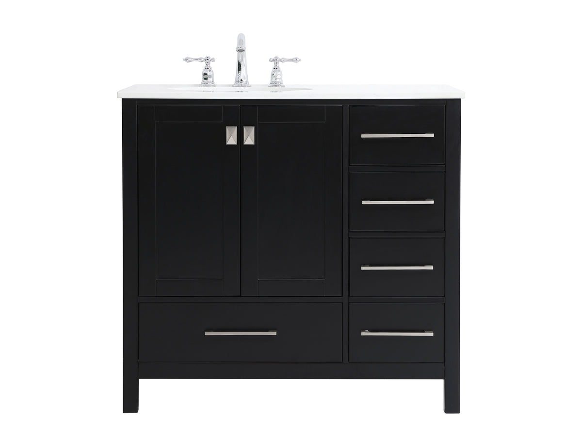 36 inch Single Bathroom Vanity in Black