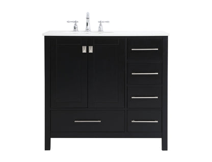 36 inch Single Bathroom Vanity in Black