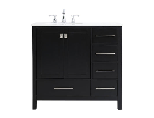 36 inch Single Bathroom Vanity in Black
