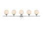 Cordelia 5 light Chrome and frosted white Bath Sconce