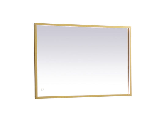 Pier 24x36 inch LED mirror with adjustable color temperature 3000K/4200K/6400K in brass