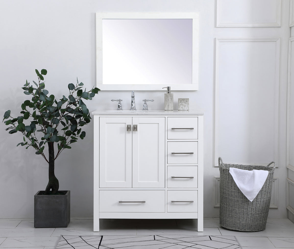 32 inch Single Bathroom Vanity in White