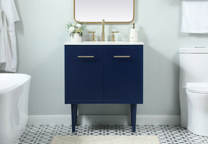 30 inch Single bathroom vanity in blue