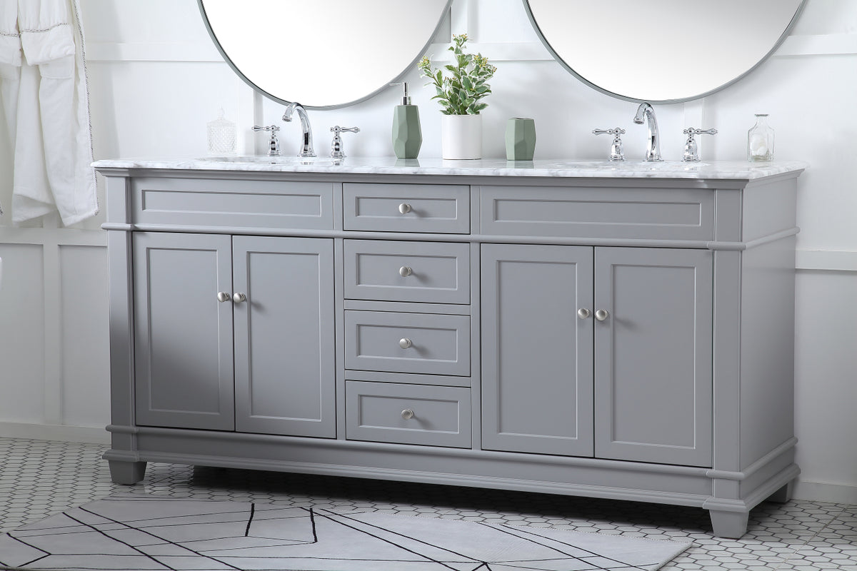 72 inch Double Bathroom Vanity set in Grey