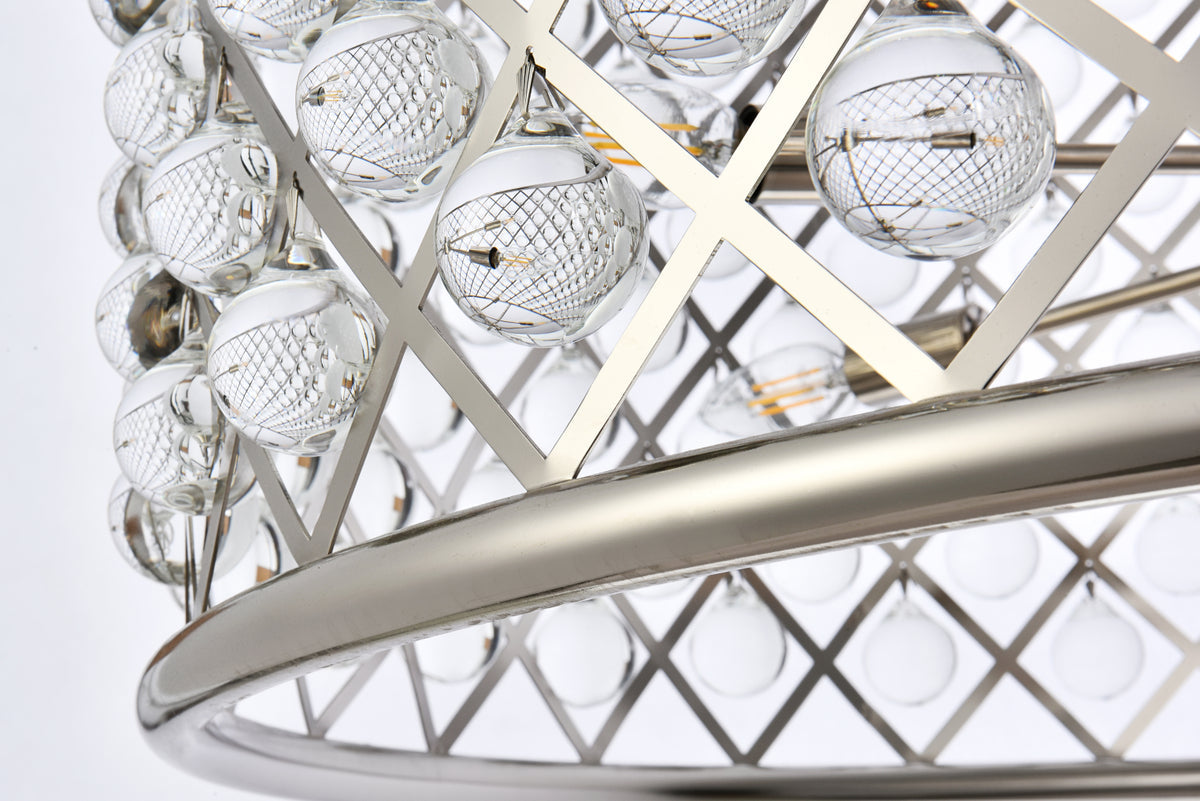 Madison 12 light polished nickel Chandelier Clear Royal Cut Crystal
