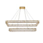 Monroe 50 inch LED double rectangle pendant in gold