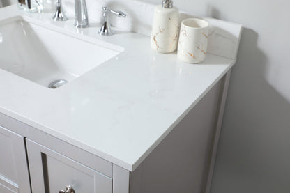 32 inch Single bathroom vanity in grey with backsplash