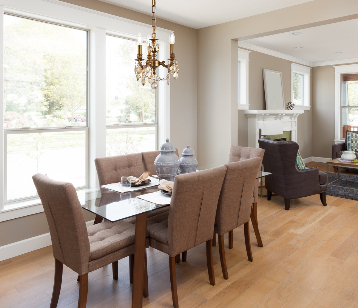 Lillie 3 light French Gold Pendant Golden Teak (Smoky) Royal Cut Crystal