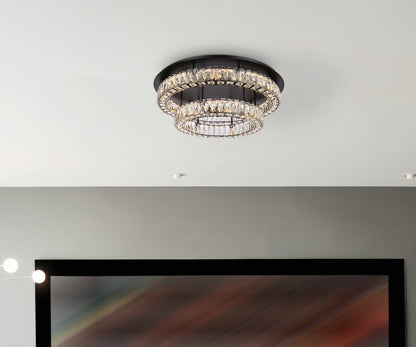Monroe 30 inch LED double flush mount in black