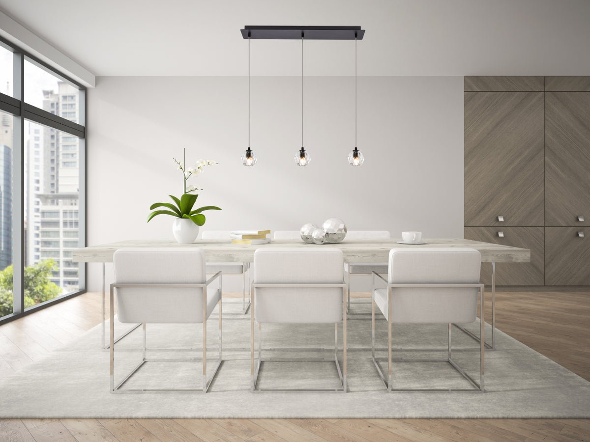 Eren 3 lights Black pendant