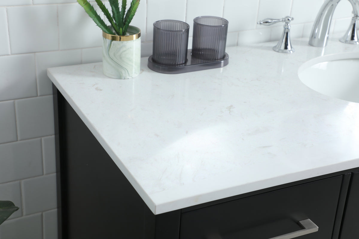 54 Inch SIngle Bathroom Vanity In Black