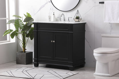 36 inch Single bathroom vanity set in black