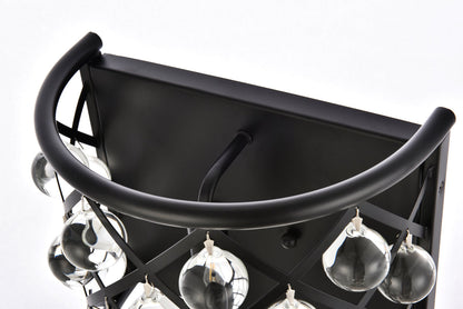 Madison 1 light Matte Black Wall Sconce Clear Royal Cut Crystal