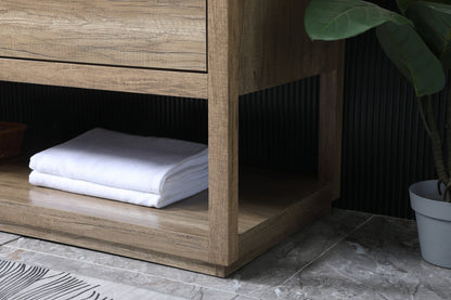 60 Inch Double Bathroom Vanity In Natural Oak