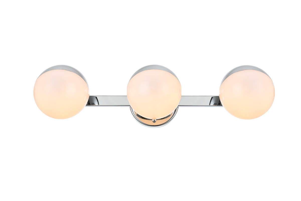 Majesty 3 light Chrome and frosted white Bath Sconce