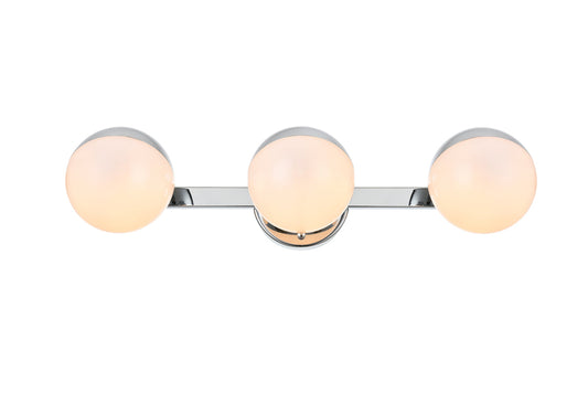 Majesty 3 light Chrome and frosted white Bath Sconce