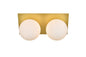Jillian 2 light Brass and frosted white Bath Sconce