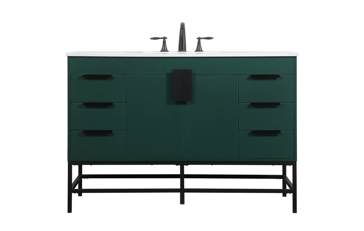 48 inch Single bathroom vanity in green