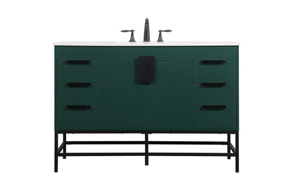 48 inch Single bathroom vanity in green