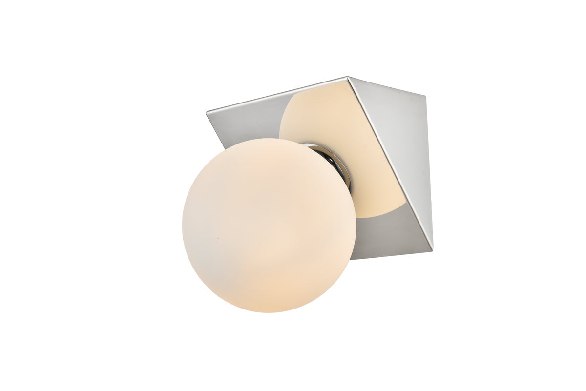 Jillian 1 light Chrome and frosted white Bath Sconce