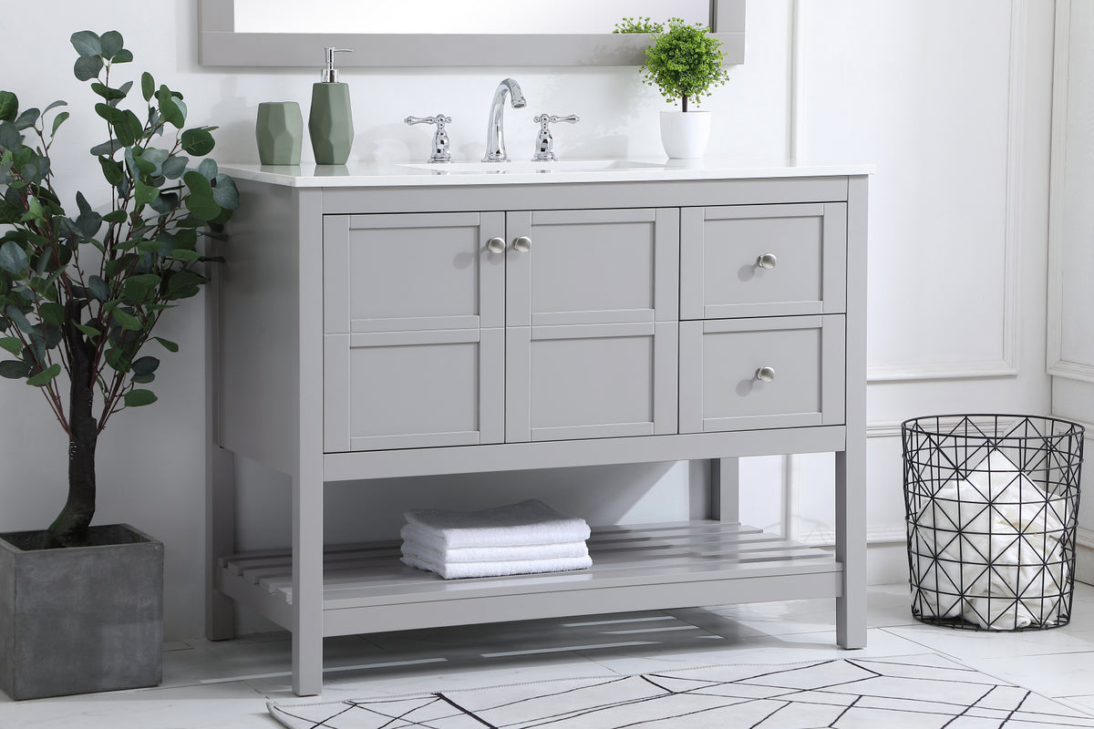 42 inch Single Bathroom Vanity in Gray
