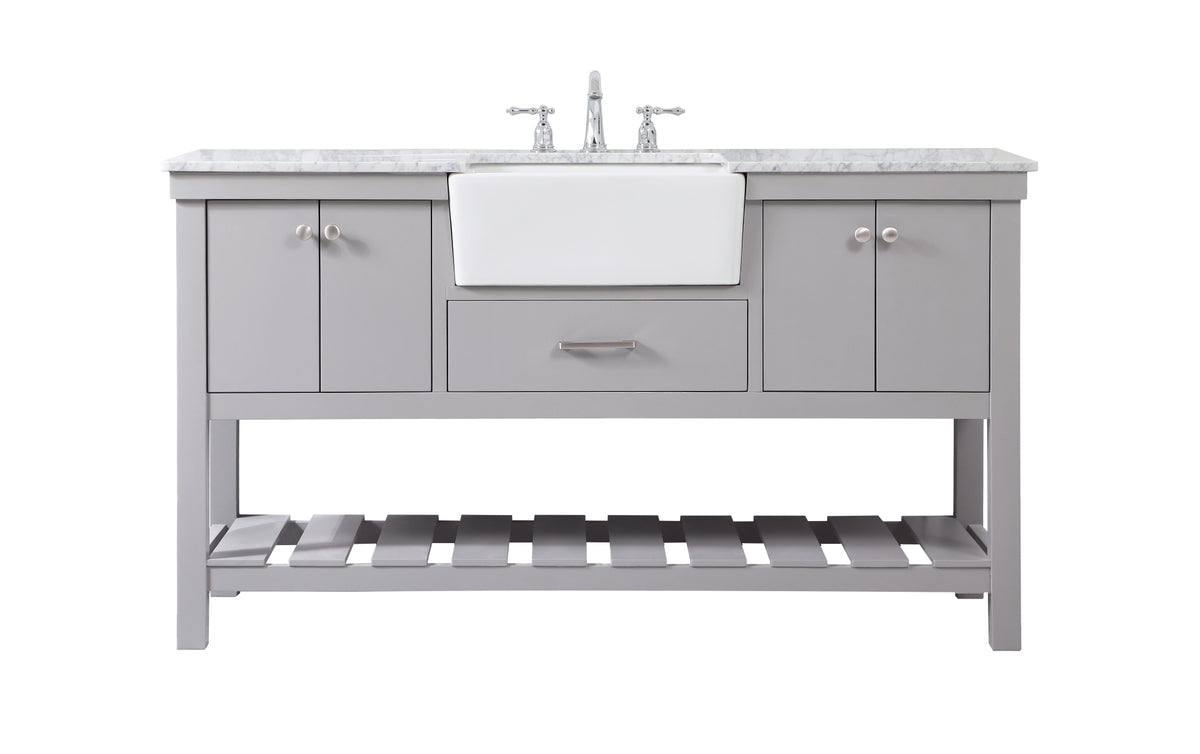 60 inch Single bathroom vanity in black